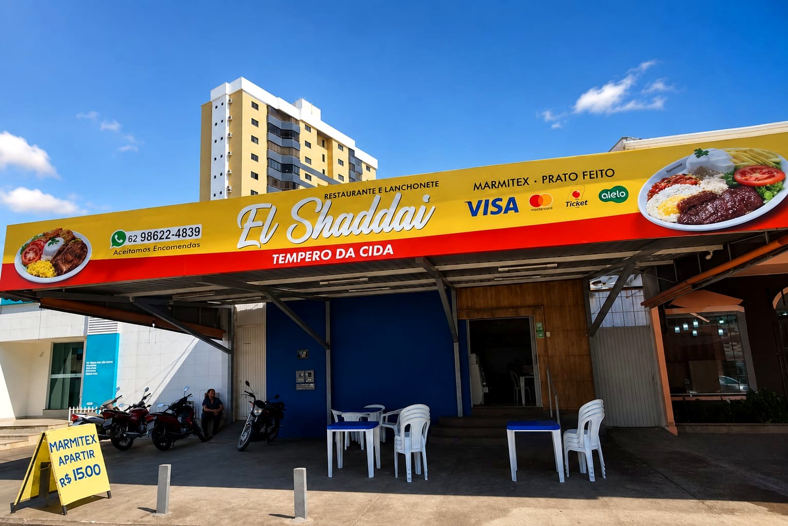 Fachada do Restaurante e Lanchonete El Shaddai em Anápolis