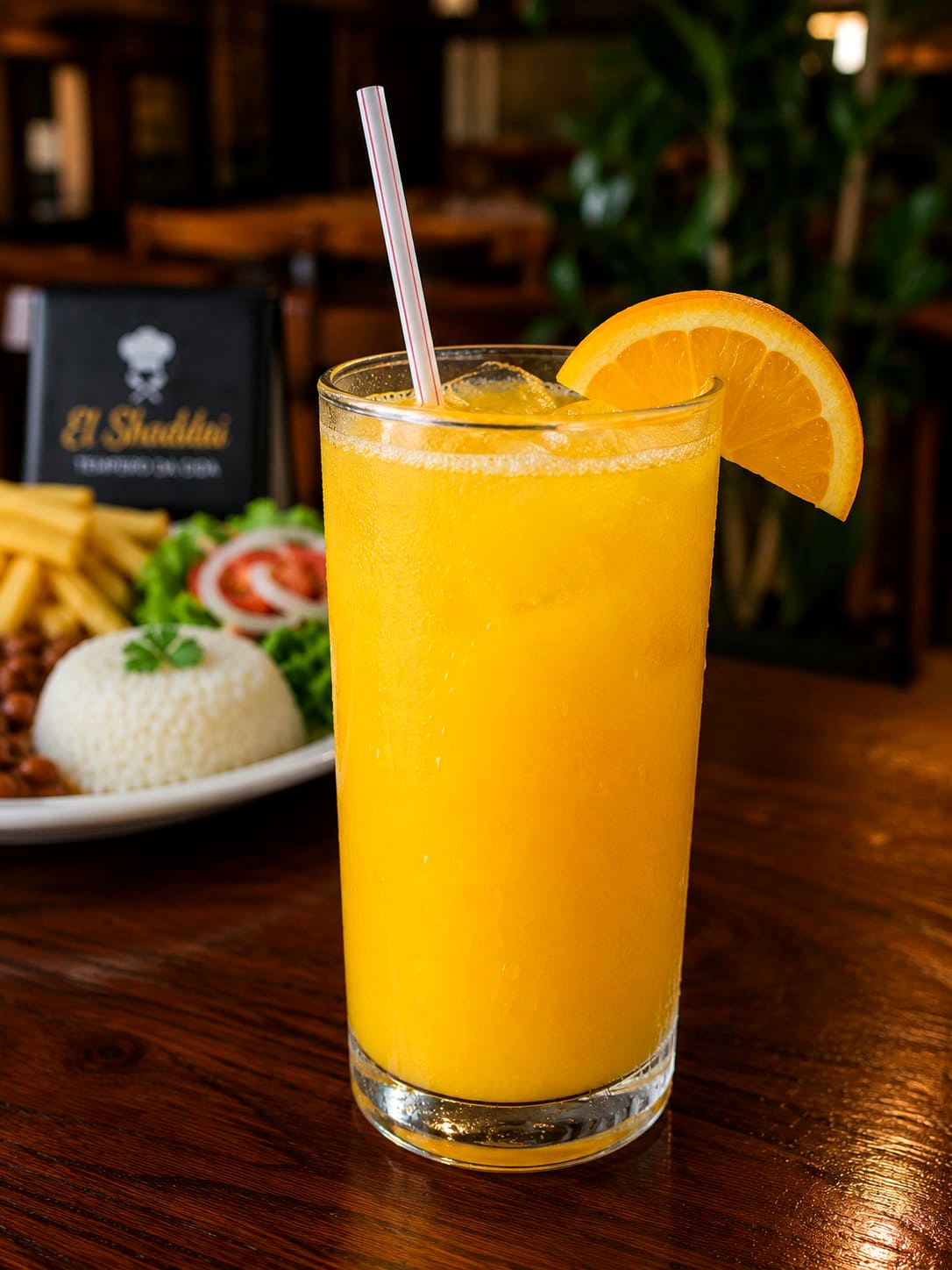 Suco natural de laranja gelado